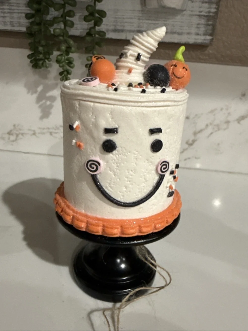 Candy Corn Lane Mini Ghost Frosted Glitter Candy Cake Halloween 6”